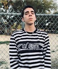 Lurking Class by Sketchy Tank Peeking Black & White Stripe Long Sleeve T-Shirt