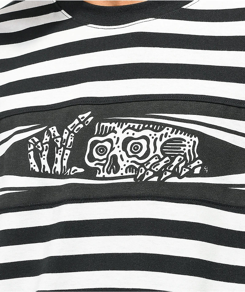 Lurking Class by Sketchy Tank Peeking Black & White Stripe Long Sleeve T-Shirt