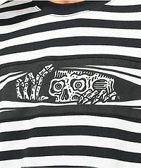 Lurking Class by Sketchy Tank Peeking Black & White Stripe Long Sleeve T-Shirt
