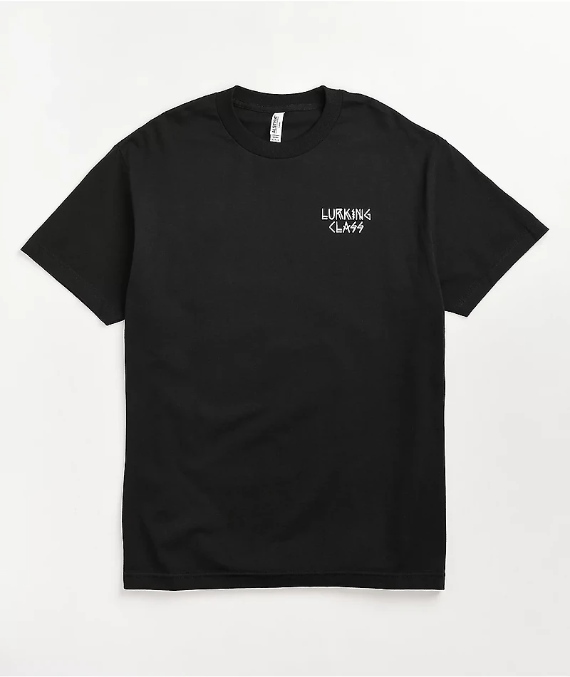 Lurking Class by Sketchy Tank Peeking Black T-Shirt