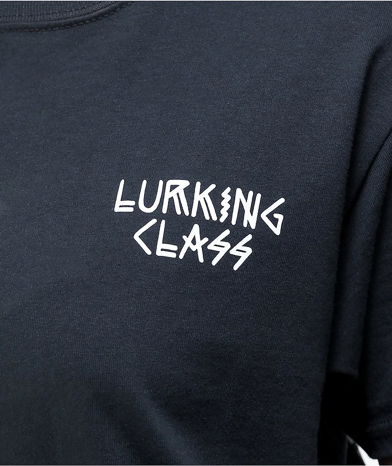 Lurking Class by Sketchy Tank Peeking Black T-Shirt