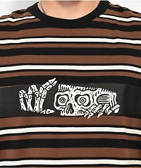 Lurking Class by Sketchy Tank Peeking Brown & Black Stripe T-Shirt