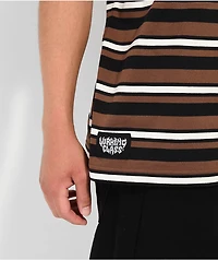 Lurking Class by Sketchy Tank Peeking Brown & Black Stripe T-Shirt
