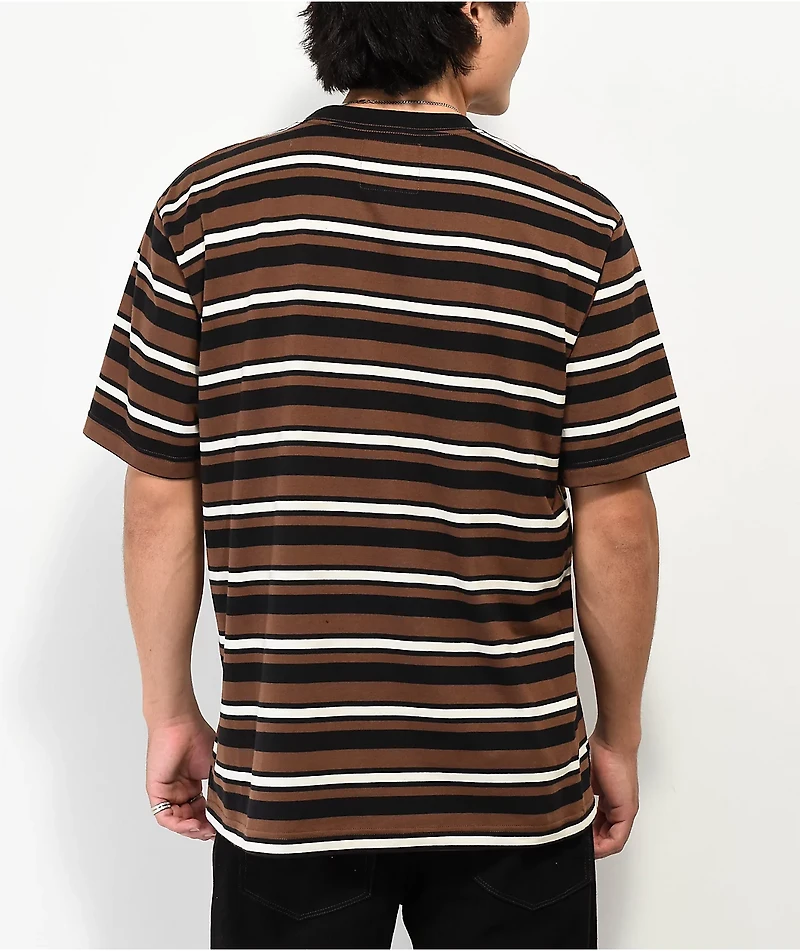 Lurking Class by Sketchy Tank Peeking Brown & Black Stripe T-Shirt