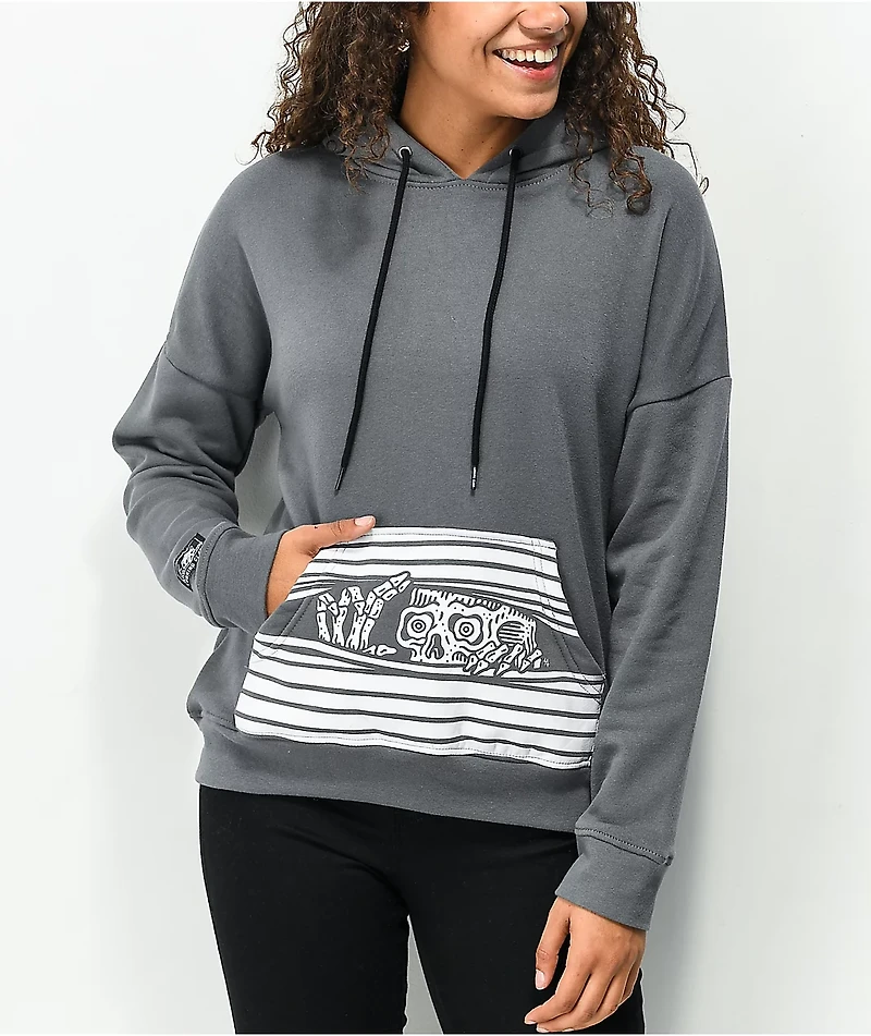 Lurking Class by Sketchy Tank Peeking Grey Hoodie