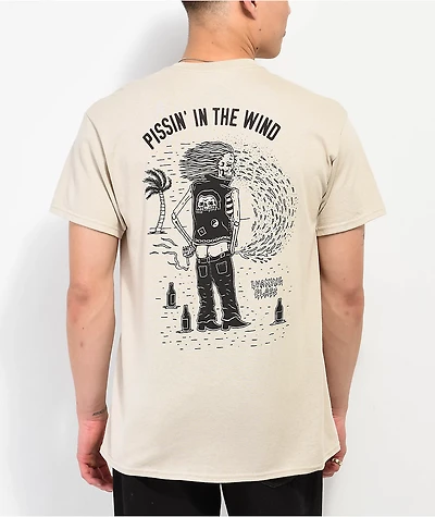 Lurking Class by Sketchy Tank Pissin Beige T-Shirt