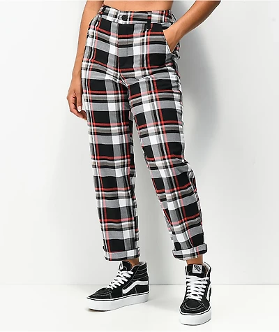 Lurking Class by Sketchy Tank Plaid Out Black, White & Red Chino Pants