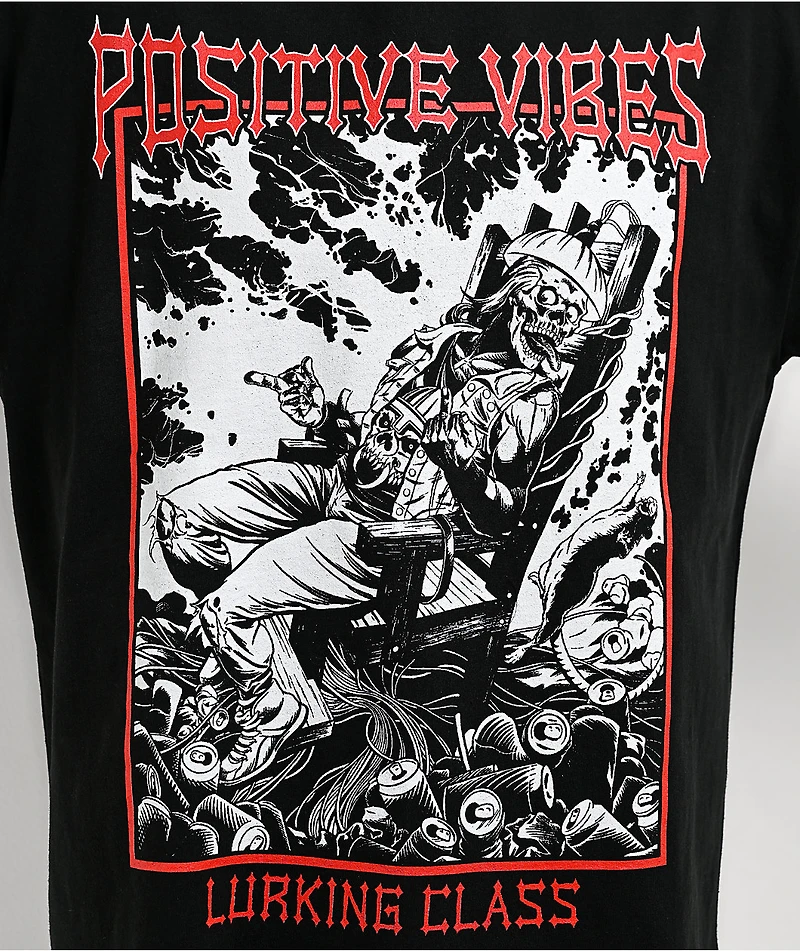 Lurking Class by Sketchy Tank Positive Vibes Black T-Shirt