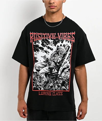 Lurking Class by Sketchy Tank Positive Vibes Black T-Shirt