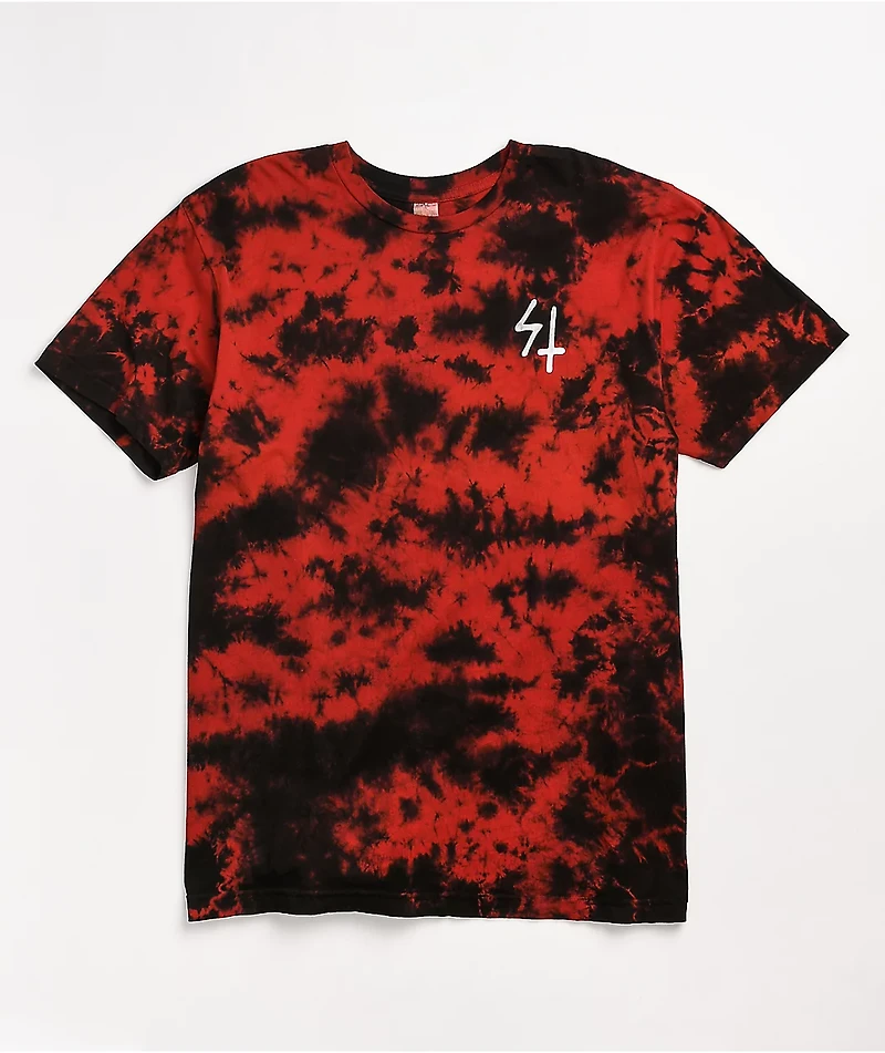 Lurking Class by Sketchy Tank Protect Red & Black Tie Dye T-Shirt