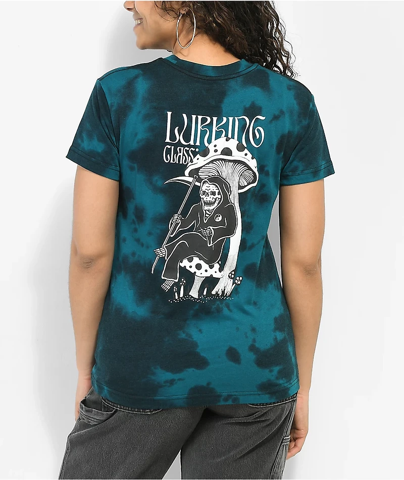 Lurking Class by Sketchy Tank Relax Blue Tie Dye Pocket T-Shirt
