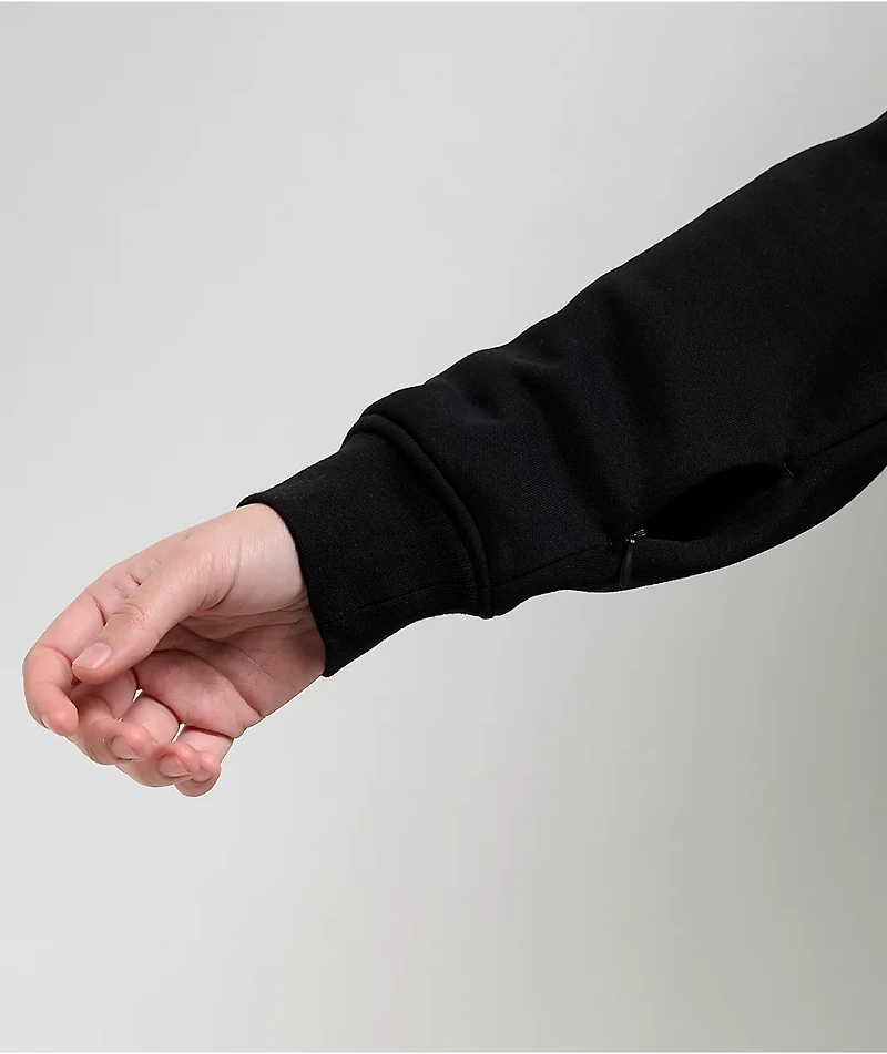 Lurking Class by Sketchy Tank Rock Of Ages Black Crop Zip Hoodie