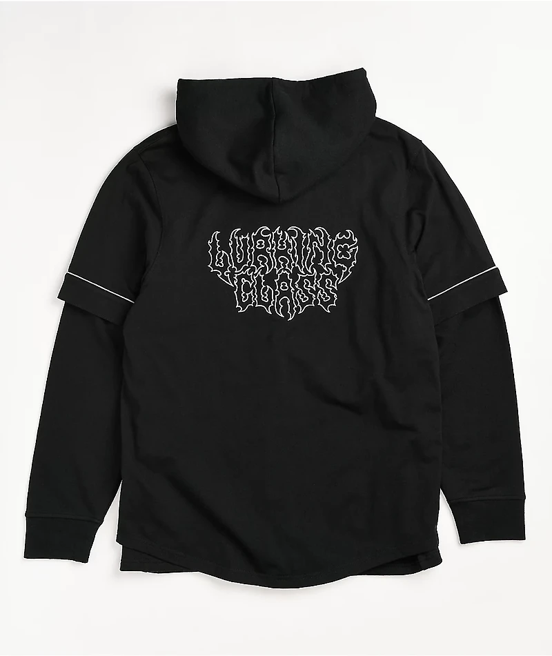 Lurking Class by Sketchy Tank Scythe Layered Black Baseball Hoodie