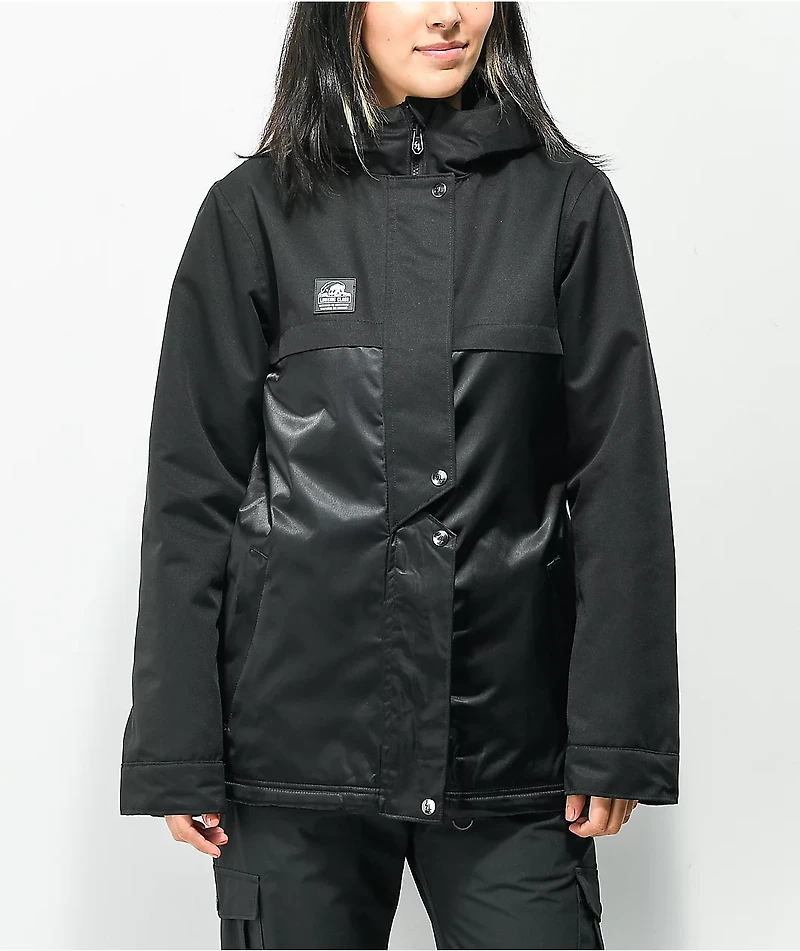 Lurking Class by Sketchy Tank Shacket Black 10K Sherpa Snowboard Jacket