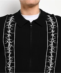 Lurking Class by Sketchy Tank Sin Stripe Black Zip Sweater