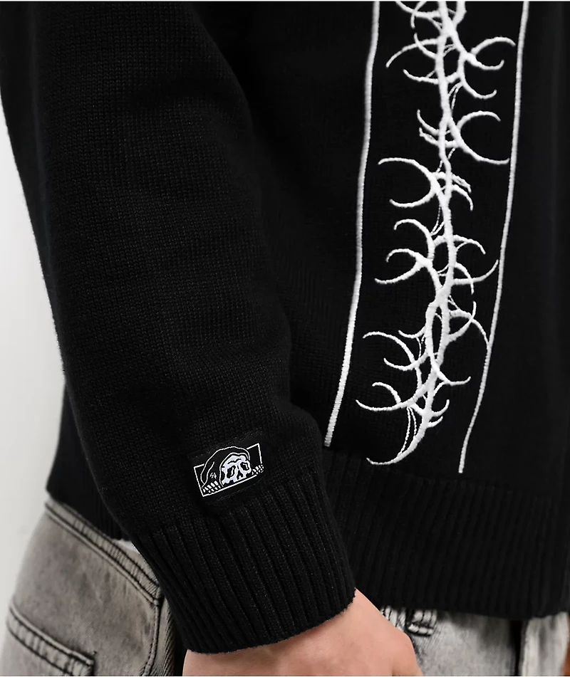 Lurking Class by Sketchy Tank Sin Stripe Black Zip Sweater