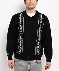 Lurking Class by Sketchy Tank Sin Stripe Black Zip Sweater