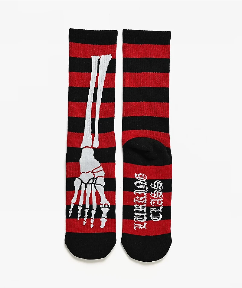 Lurking Class by Sketchy Tank Skelly Black & Red Crew Socks