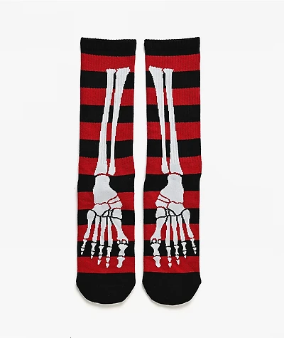 Lurking Class by Sketchy Tank Skelly Black & Red Crew Socks