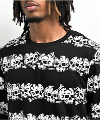 Lurking Class by Sketchy Tank Skull Stripe Black Long Sleeve T-Shirt