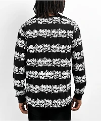 Lurking Class by Sketchy Tank Skull Stripe Black Long Sleeve T-Shirt