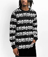 Lurking Class by Sketchy Tank Skull Stripe Black Long Sleeve T-Shirt