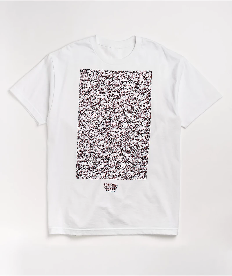 Lurking Class by Sketchy Tank Skulls 3D White T-Shirt