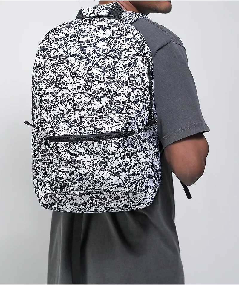 Lurking Class by Sketchy Tank Skulls Black & White Backpack