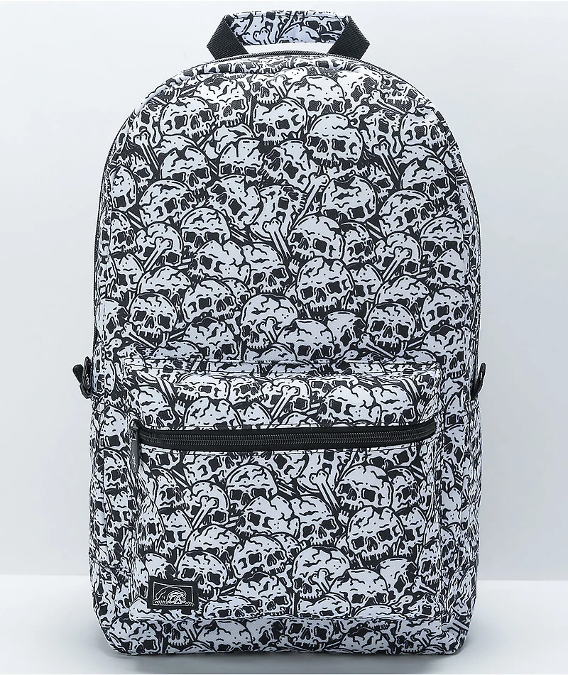 Lurking Class by Sketchy Tank Skulls Black & White Backpack