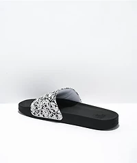 Lurking Class by Sketchy Tank Skulls Black & White Slide Sandals