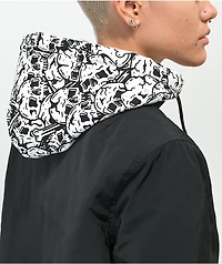 Lurking Class by Sketchy Tank Skulls Black Hooded Bomber Jacket