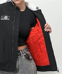 Lurking Class by Sketchy Tank Skulls Black Hooded Bomber Jacket
