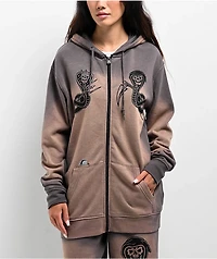 Lurking Class by Sketchy Tank Slither Grey Zip Hoodie