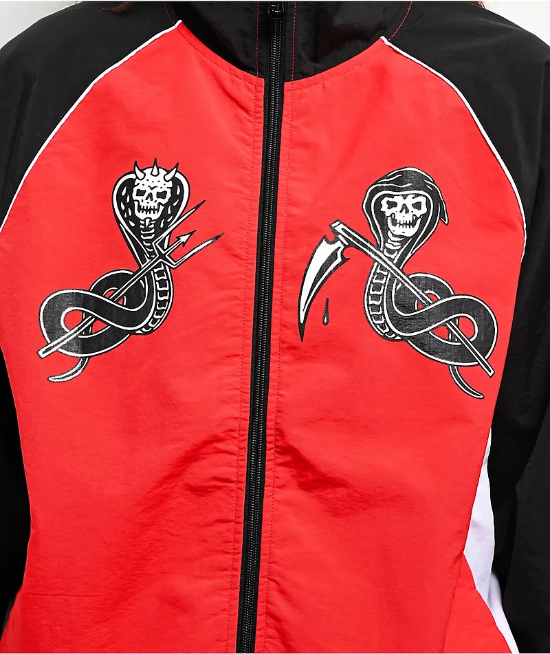 Lurking Class by Sketchy Tank Slither Red & Black Zip Track Jacket