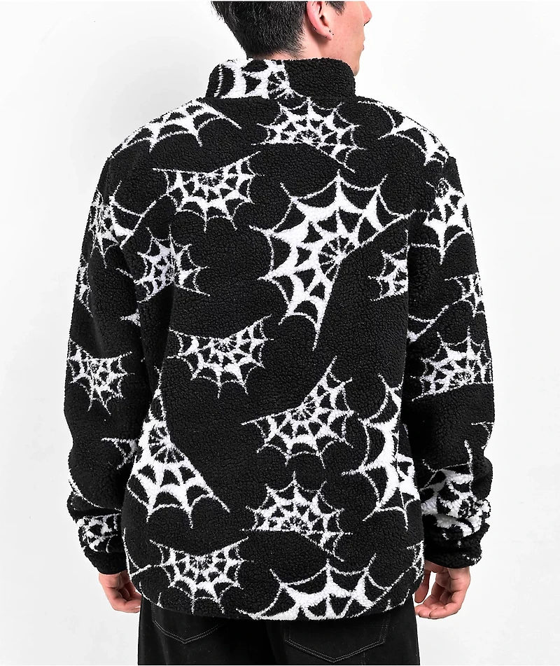 Lurking Class by Sketchy Tank Spider Web Black Fleece Zip Hoodie
