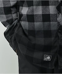 Lurking Class by Sketchy Tank Spiderweb Flannel Black & Grey Plaid Hooded