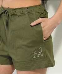 Lurking Class by Sketchy Tank Spiderweb Green Shorts