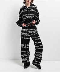 Lurking Class by Sketchy Tank Spiked Chain Black Crop Zip Hoodie