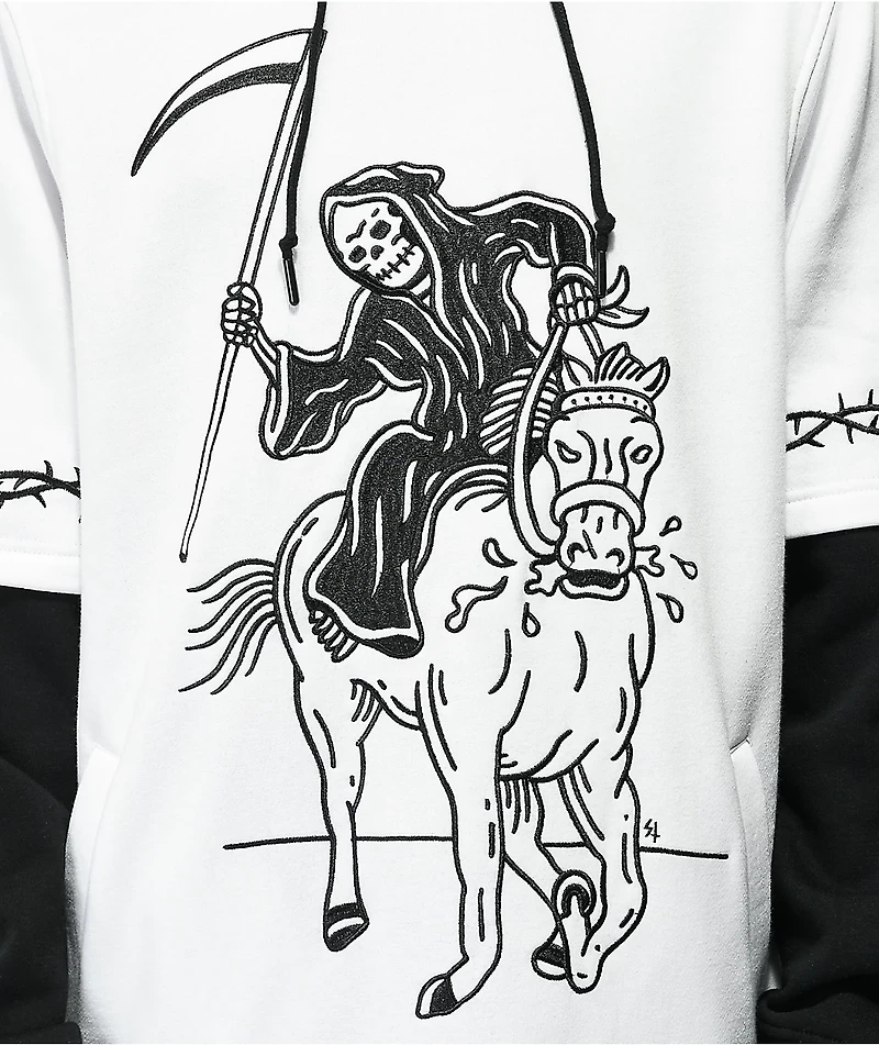 Lurking Class by Sketchy Tank Stallion Black & White Hoodie