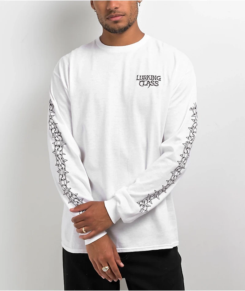 Lurking Class by Sketchy Tank Stay Sharp White Long Sleeve T-Shirt