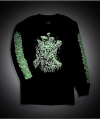Lurking Class by Sketchy Tank Stikker Fun Guy Long Sleeve Black T-Shirt