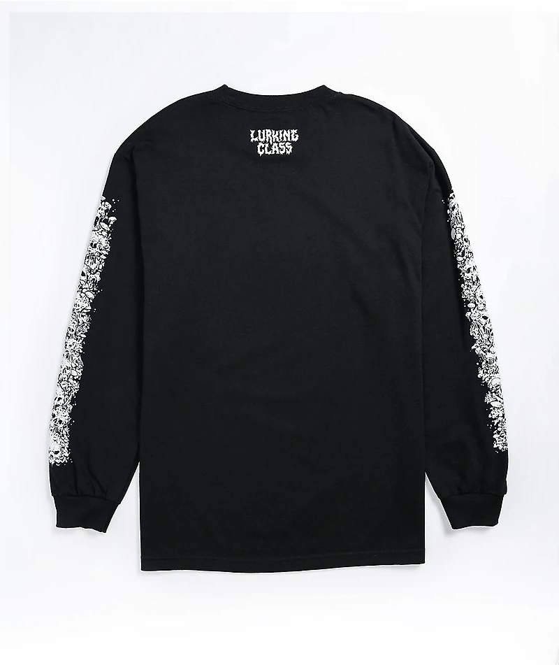 Lurking Class by Sketchy Tank Stikker Fun Guy Long Sleeve Black T-Shirt