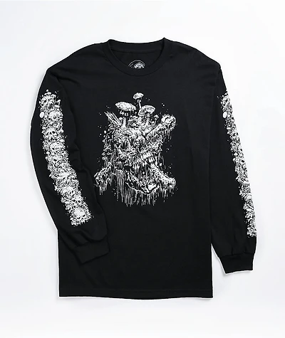 Lurking Class by Sketchy Tank Stikker Fun Guy Long Sleeve Black T-Shirt
