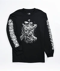 Lurking Class by Sketchy Tank Stikker Fun Guy Long Sleeve Black T-Shirt