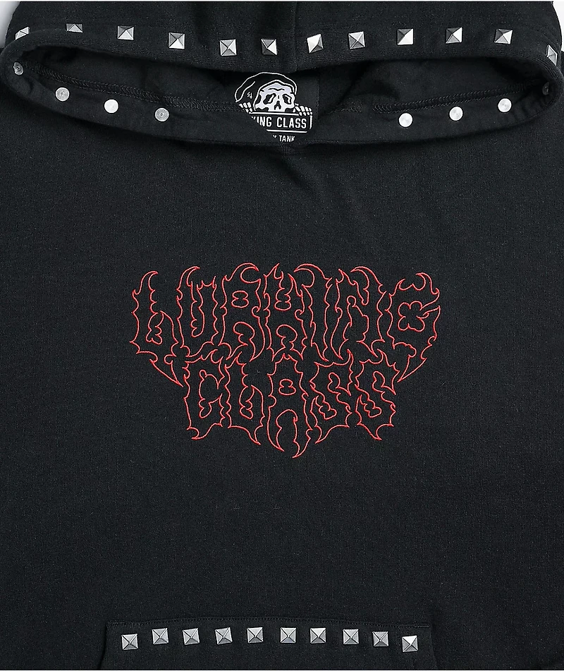 Lurking Class by Sketchy Tank Studded Black Hoodie