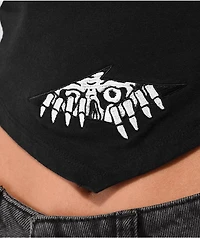 Lurking Class by Sketchy Tank Terror Bandana Black Long Sleeve Crop Top
