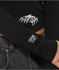 Lurking Class by Sketchy Tank Terror Bandana Black Long Sleeve Crop Top