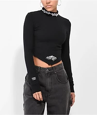 Lurking Class by Sketchy Tank Terror Bandana Black Long Sleeve Crop Top