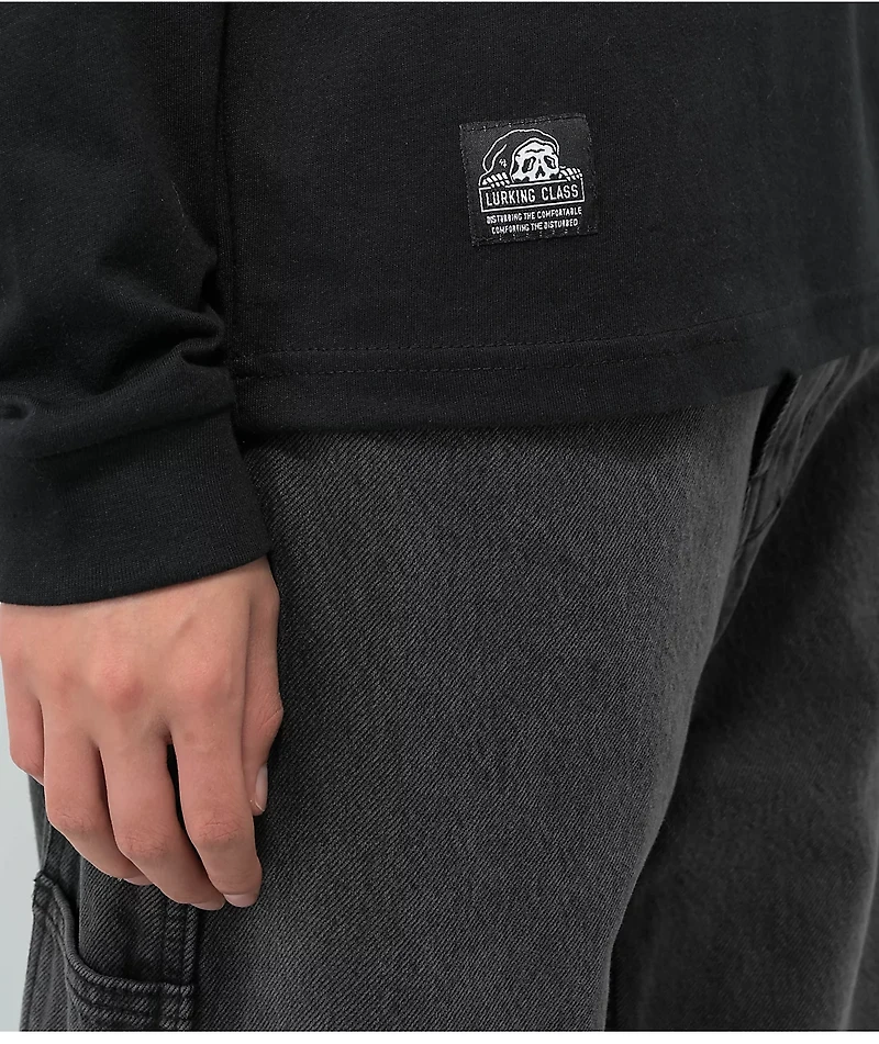 Lurking Class by Sketchy Tank Terror Coffin Black Long Sleeve Pocket T-Shirt