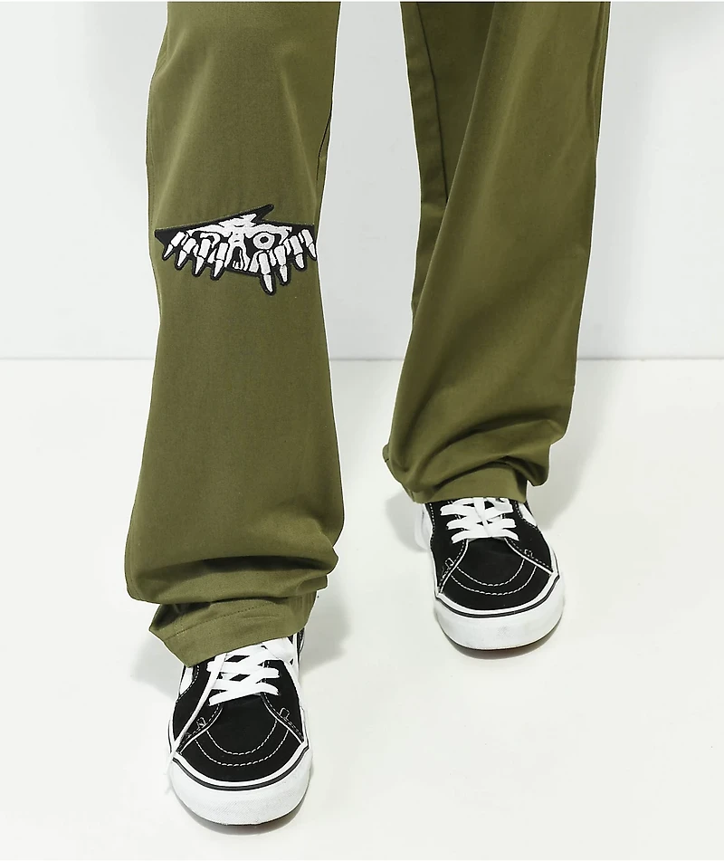 Lurking Class by Sketchy Tank Terror Olive Green Overalls